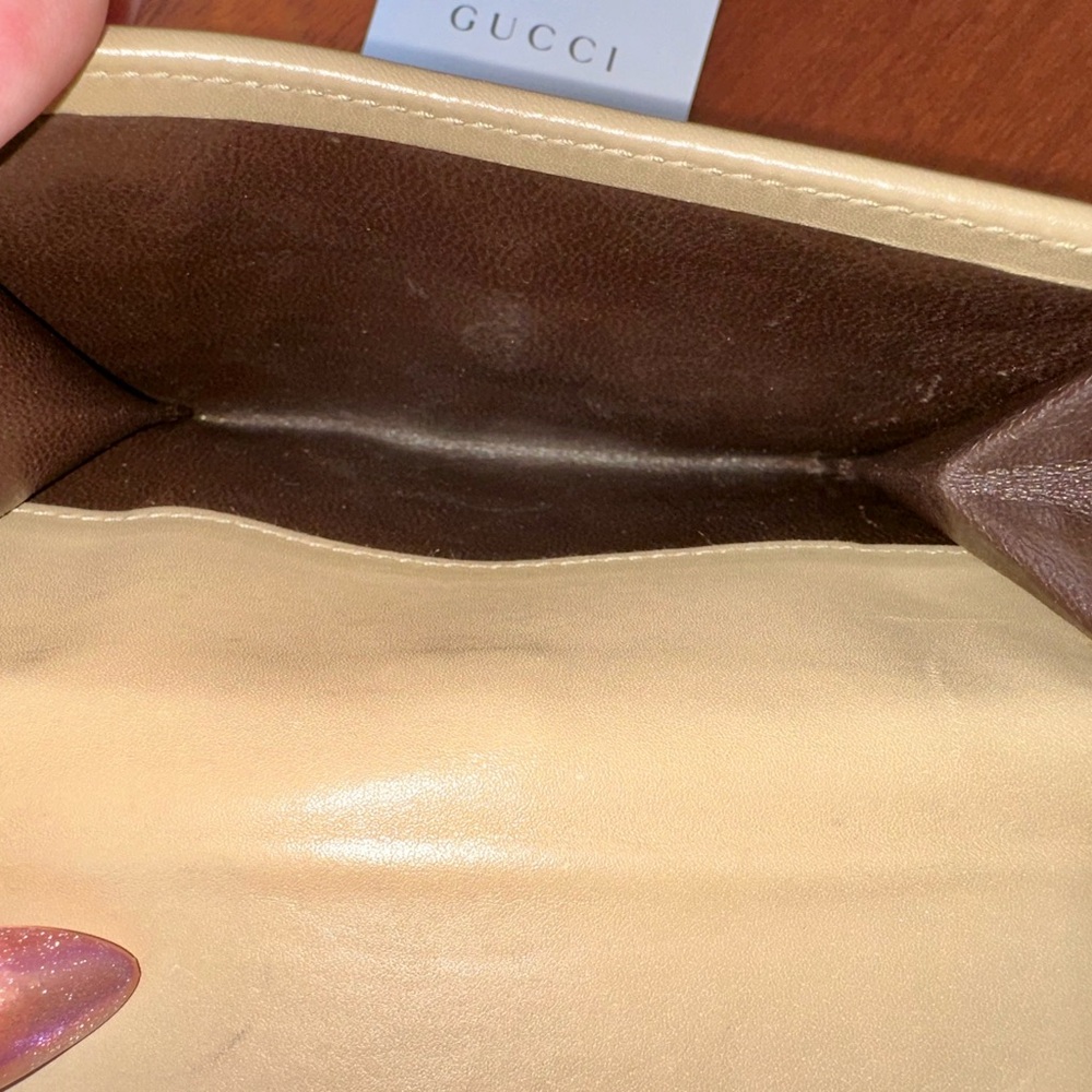 Gucci Vintage Tan Monogram Suede and Leather Bifold Wallet - Picture 16 of 16